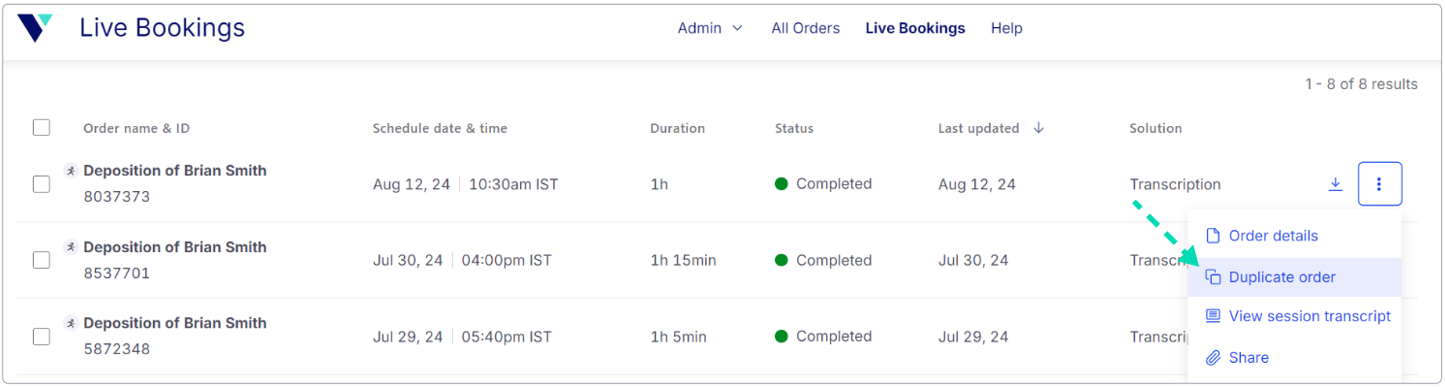 Verbit Legal Real-Time product features